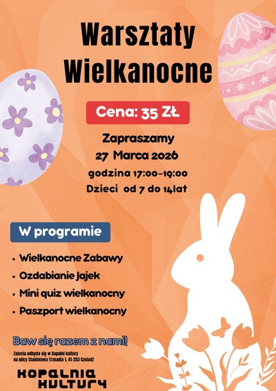 Plakat wydarzenia: Warsztaty Wielkanocne   dla dzieci 7-14